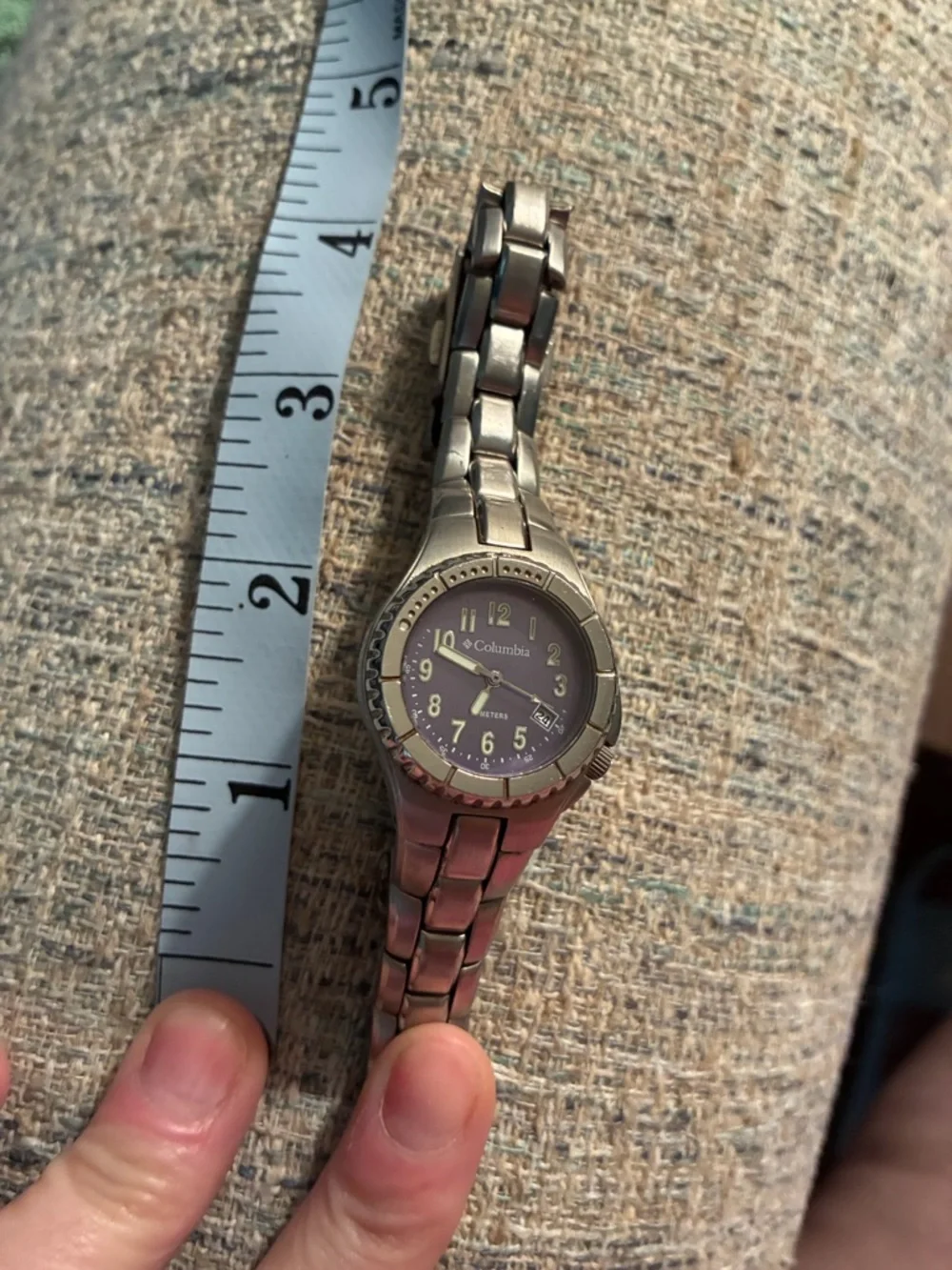 Columbia Silver Watch with Purple Dial